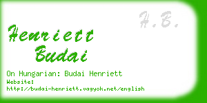 henriett budai business card